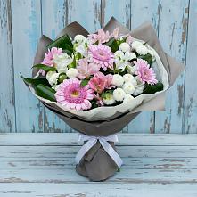 Букет цветов из:  Герберы, Альстромерии и Хризантемы в Панковке
