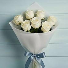 Букет 7 Белых роз Эдлесс Лав #REPLACE_PRED# Панковке