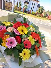 Букет цветов из:  Герберы #REPLACE_PRED# Панковке