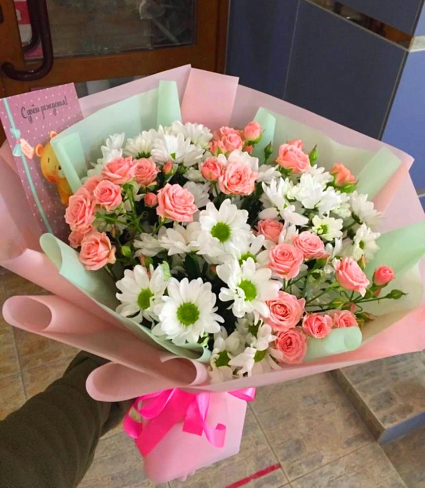 Букет цветов из: Розы и Хризантемы в Панковке