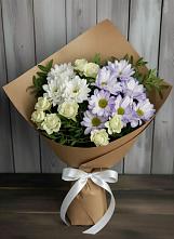 Букет цветов из:  Хризантемы и Розы в Панковке