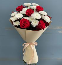 Букет цветов из:  Розы и Хризантемы #REPLACE_PRED# Панковке