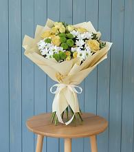 Букет цветов из:  Хризантемы и Розы в Панковке