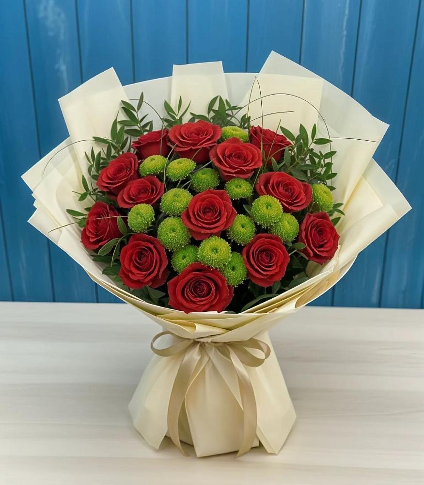 Букет цветов из: Розы и Хризантемы в Панковке